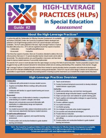HLPs in Special Education Assessment Laminated Guide (#2)