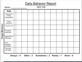 Daily Behavior Report