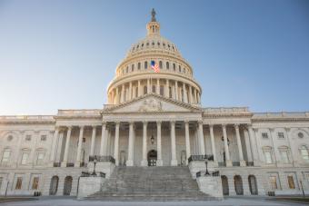 Photo of U,S, Capitol building against blue sky